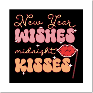 New year wishes midnight kisses Posters and Art